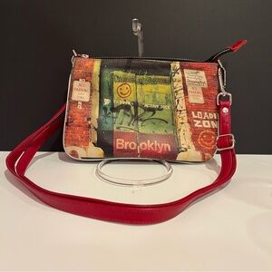 Brooklyn Design Red Crossbody Bag by Insiders